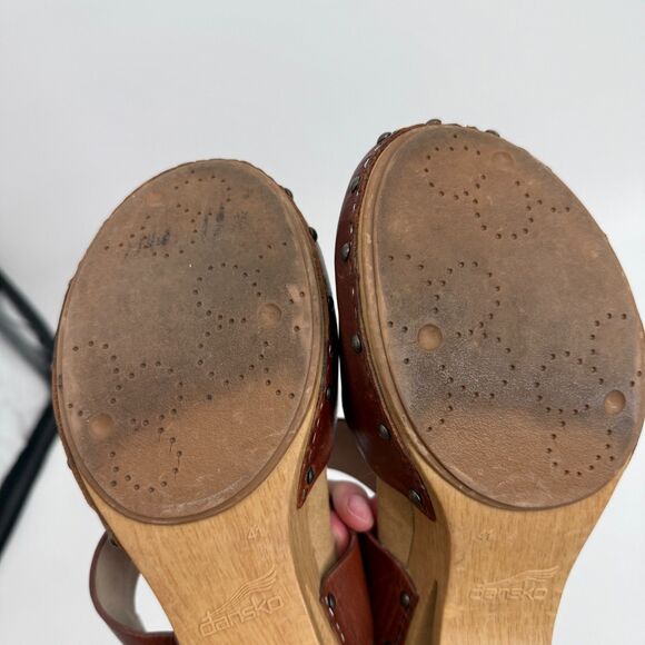 DANSKO Thea Clog Sandal Brown Buckle Mary Jane Leather Boho Size EU 41 10.5-11 - Picture 10 of 13